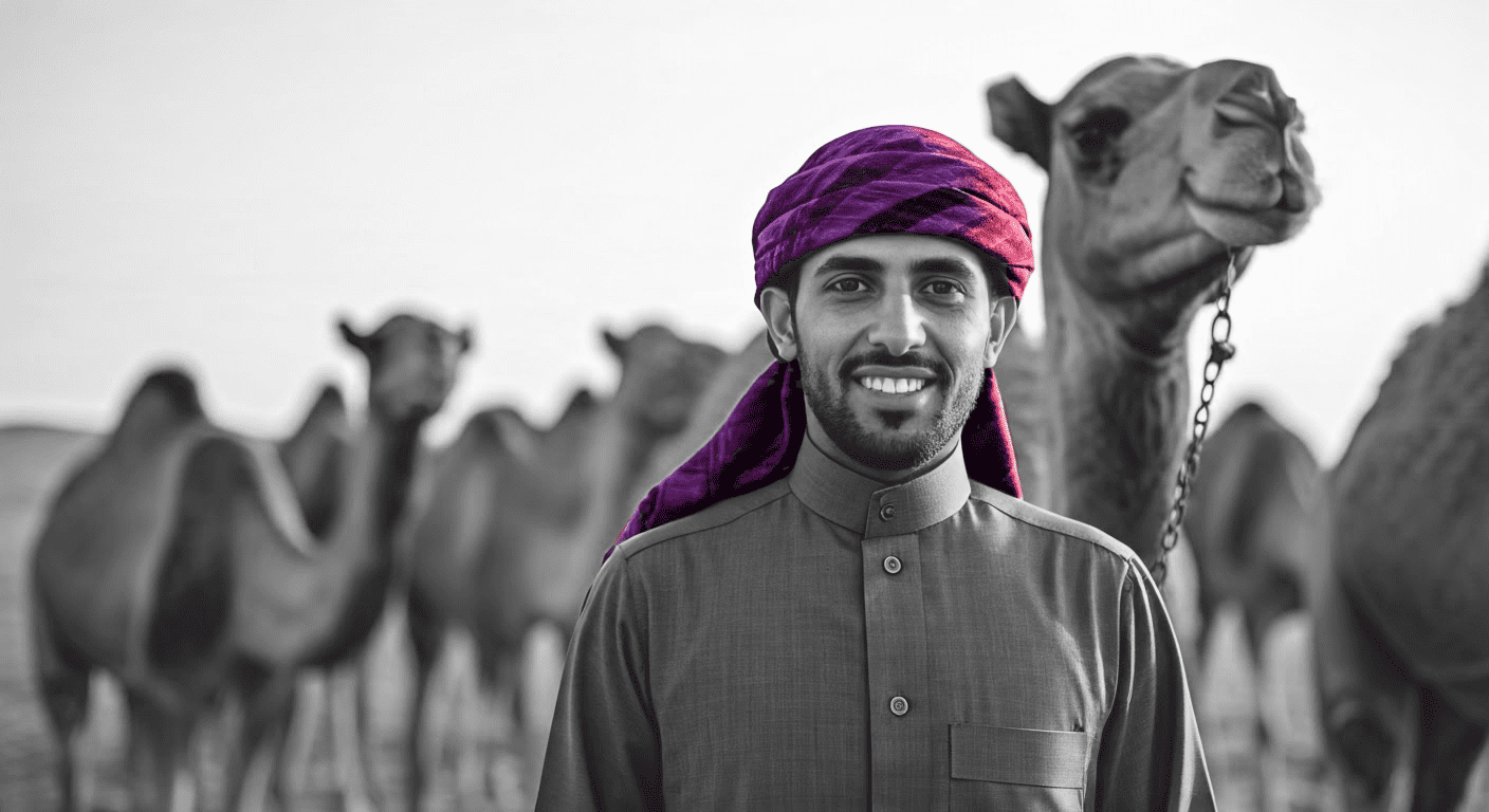 Herder with camels